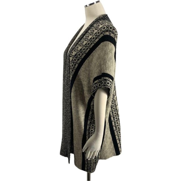 One World XL Sweater Cardigan Boho Shawl Ivory Bla - Picture 5 of 7